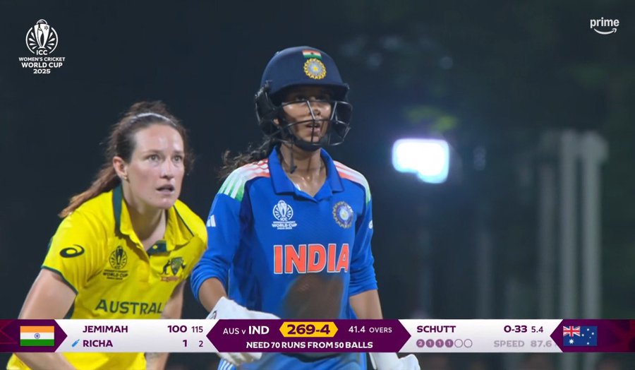 💯 Hundred for Jemimah Rodrigues 🙇‍♂️
#INDWvsAUSW