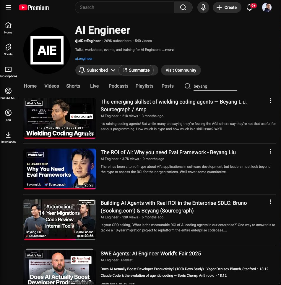 AIE CODE にさらにいくつか追加されました:
@ampcode の CTO であり、AIE のトップ スピーカーを 3 回務めた @beyang 氏を再びお迎えできることを嬉しく思います。
@Hailuo_AI Head of
