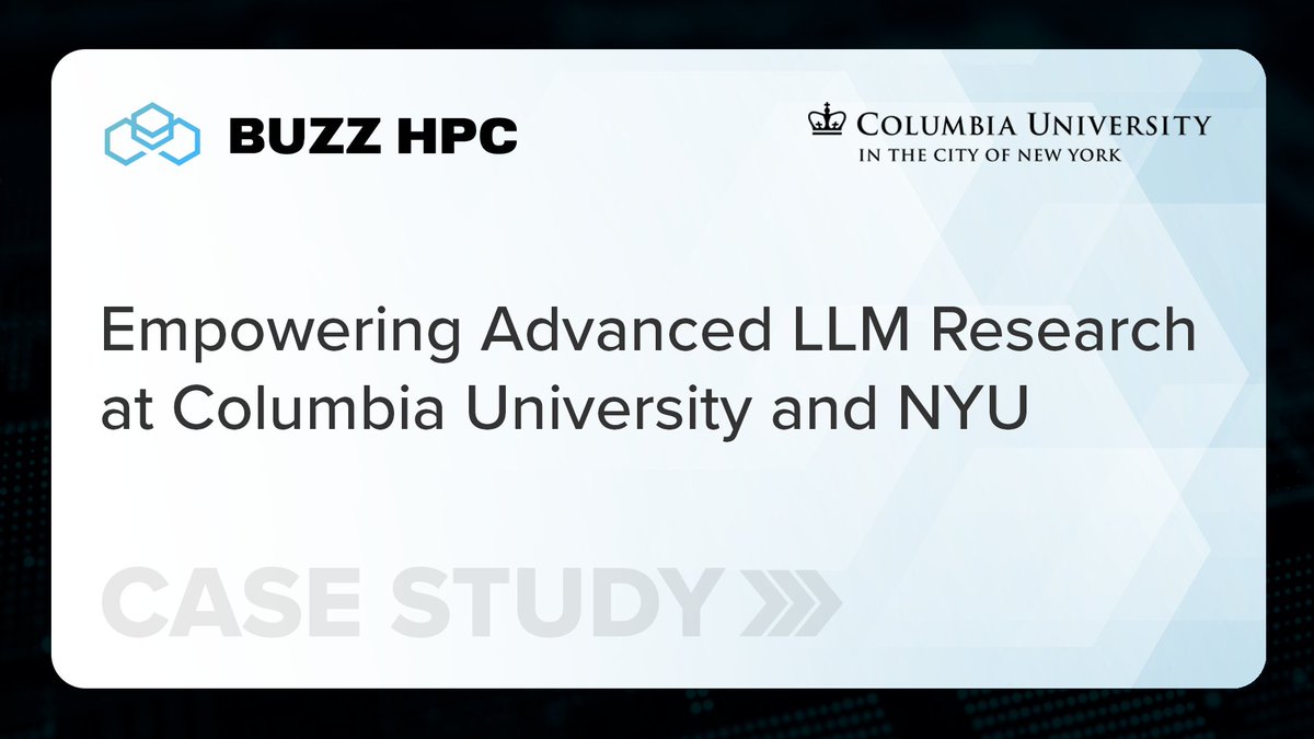 BUZZHPC's tweet image. When @Columbia and @nyuniversity researchers hit GPU limits on groundbreaking AI work, BUZZ HPC stepped in.
Advanced H100 and H200 GPUs, rapid support, and expert guidance turned bottlenecks into breakthroughs.
Here’s how BUZZ is powering the next era of AI research 👇