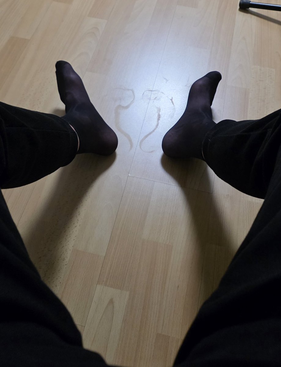 FeetMaster1988's tweet photo. Something different today and you’ll have to deal with it 
There are losers who crave nylon – lucky you  
Because with these socks, you’re even closer to my feet  
You see the moisture, you smell it, you want it  
But you’ll only get what I allow  

#NylonControl #SockDomination #findom #FootObsession #Submission #UnderMyFeet