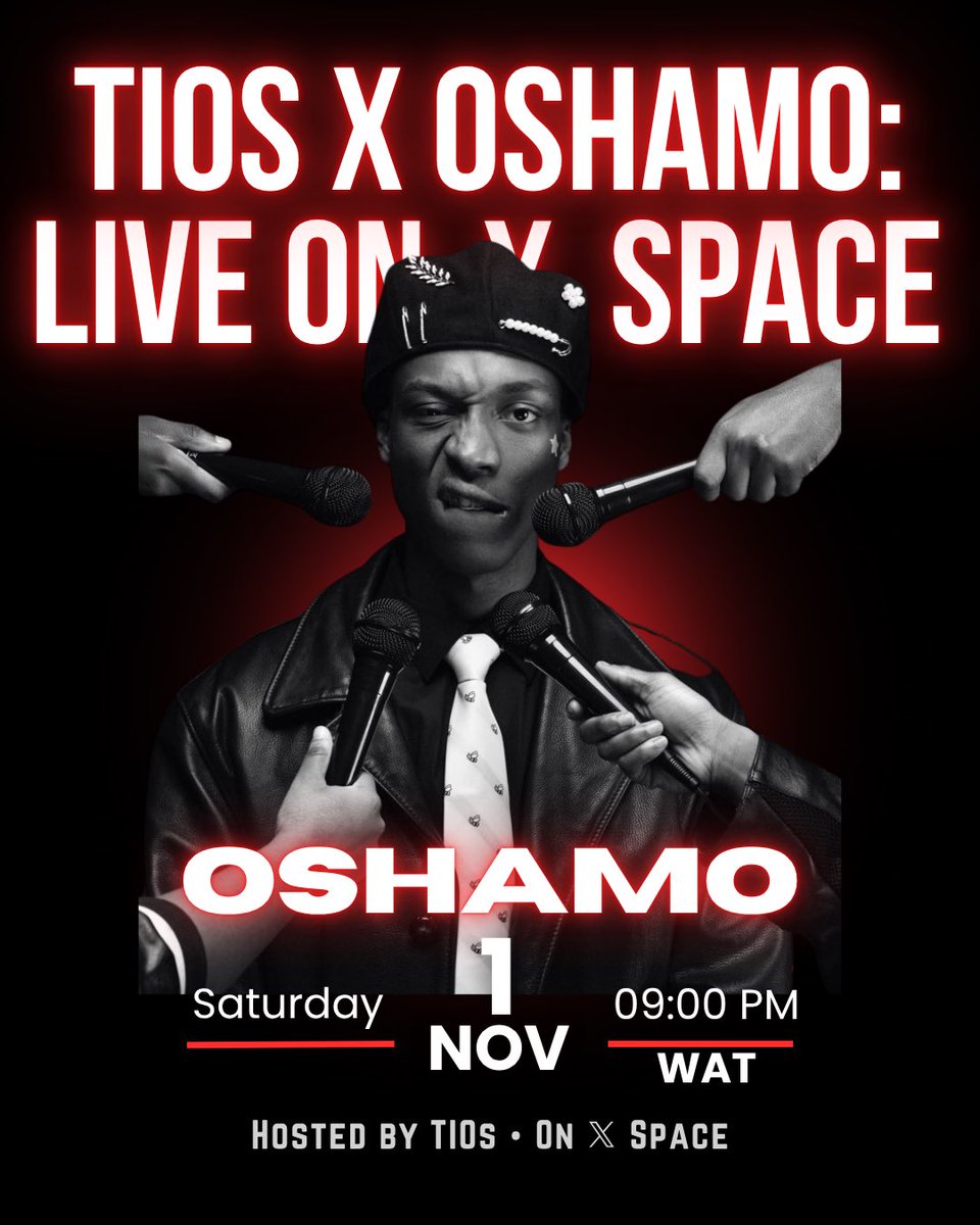 oSHAMOupdates's tweet image. 🗓️ oSHAMO Space
📅 Nov 1, 9PM WAT
🎙️ Hit the link in the comments to join ahead once we go live, you’ll hop in automatically! 
#oSHAMOSpace #TIOs