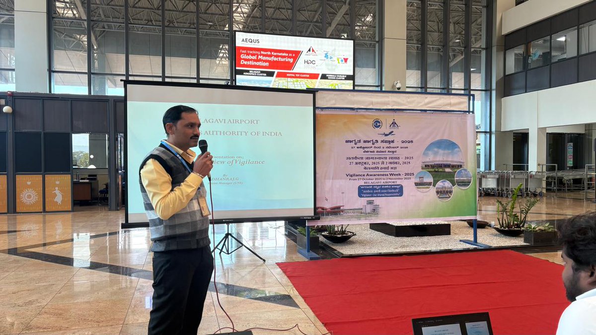 aaiblgairport's tweet image. Promoting the values of integrity, a  sensitization program was conducted at Belagavi Airport. AAI staff and from the stakeholders have actively participated in the program. #VigilanceAwarenessWeek #IntegrityMatters #BelagaviAirport"
