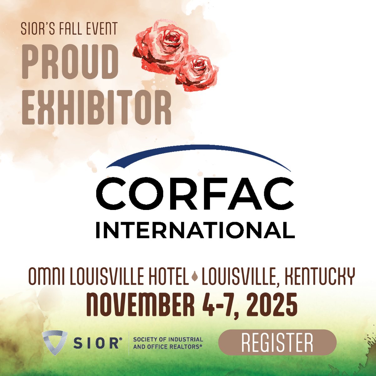 CORFACIntl's tweet image. The #CRE landscape is always evolving—and SIOR’s Fall Event is where the biggest moves happen. We’re exhibiting at Booth #101 and can’t wait to connect, November 4-7 in Louisville. Register now: sior.com/louisville #SIORFall25 #thinkCORFACfirst #CORFAC