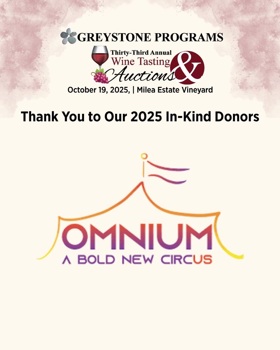 GreystonePrgrms's tweet image. We’re so grateful to our 2025 In-Kind Donors for helping make Greystone Programs’ 33rd Annual Wine Tasting and Auctions truly special!

#GreystonePrograms