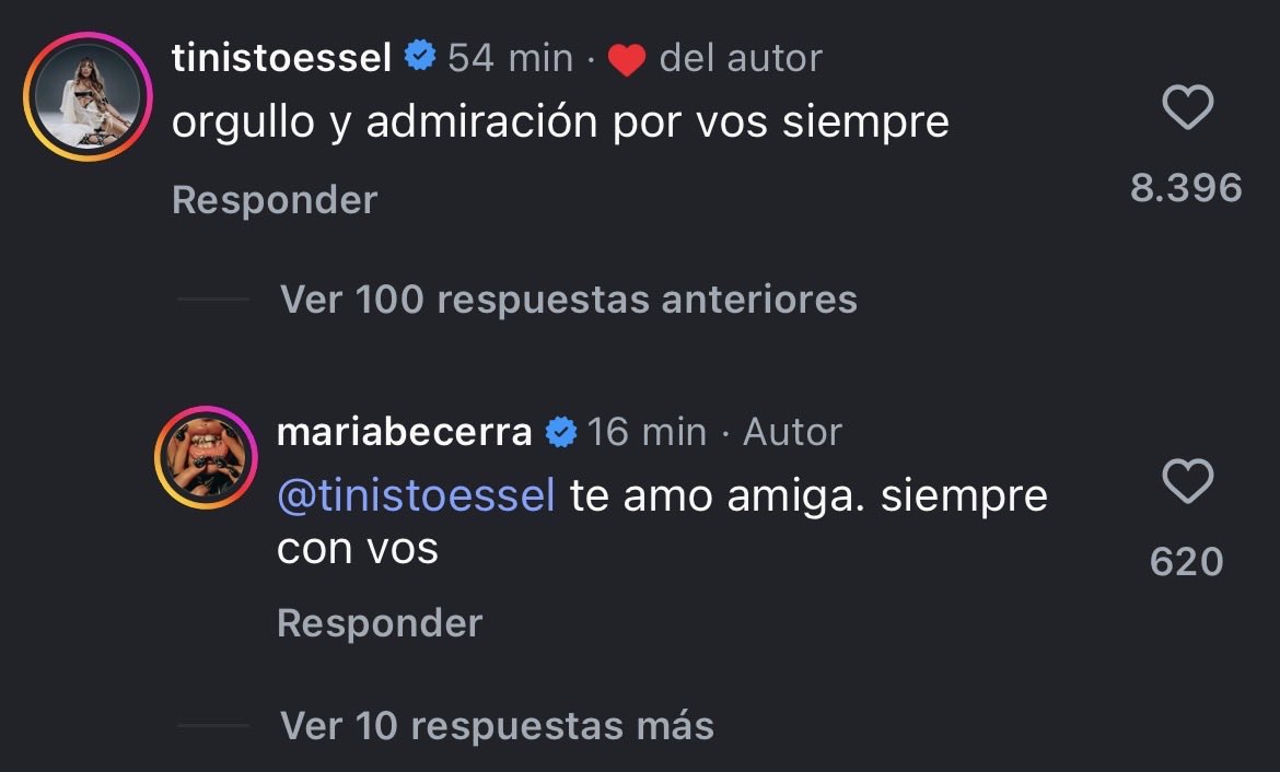 Tini y María Becerra más unidas que nunca