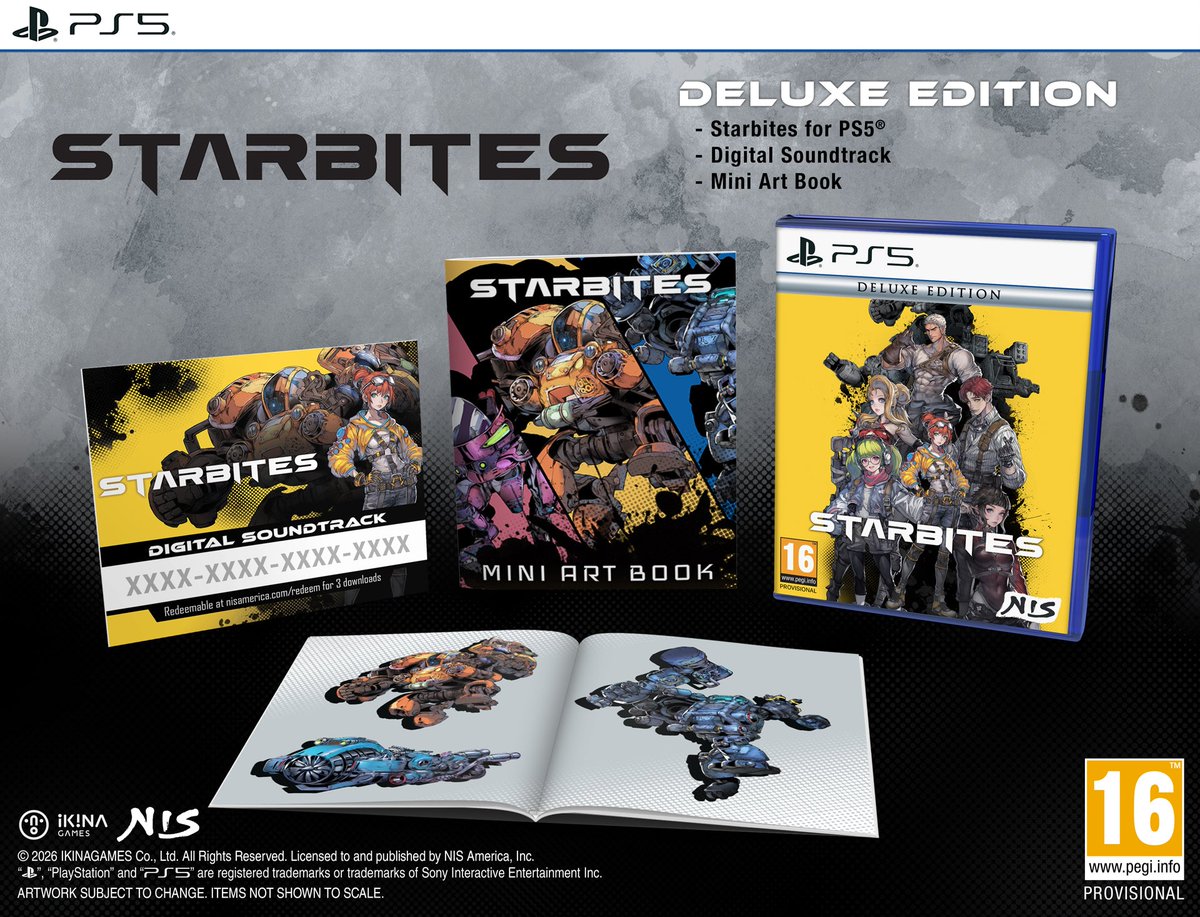 STARBITES Deluxe Edition pre-orders are LIVE on the NIS UK/EU Online Stores! 🚨

Deluxe Edition includes:

- Starbites for PS5®
- Digital Soundtrack
- Mini Art Book

Pre-order now ➡️ ow.ly/u2KF50XkkR7