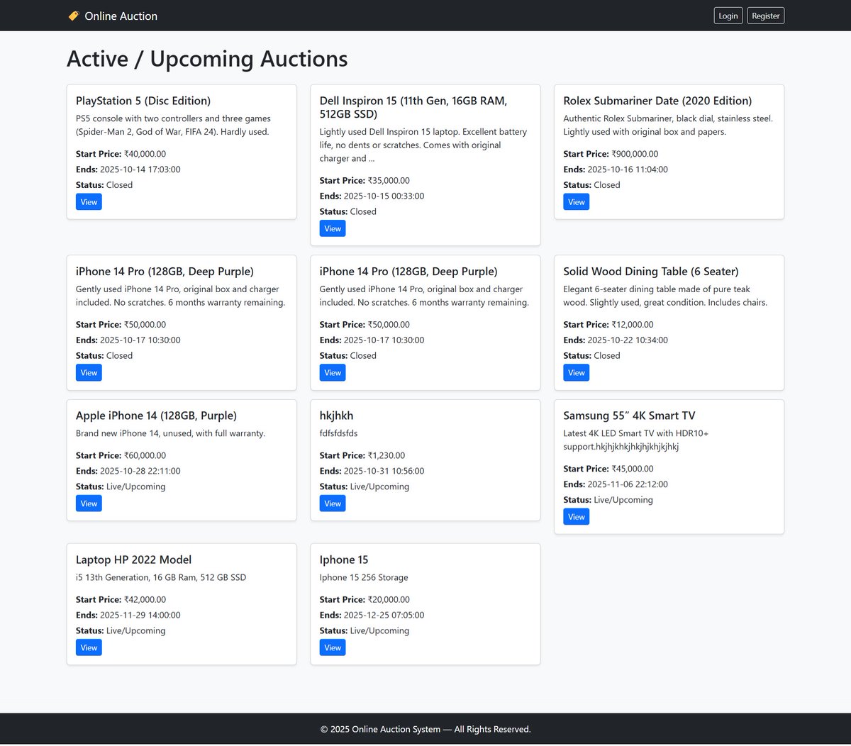 php_gurukul's tweet image. 💻 Online Auction System using PHP and MySQL 🛒
Build your own digital auction platform where users can bid on items in real-time!
📦 Get full source code, project report, and PPT:
👉 phpgurukul.com/online-auction…
#PHPPROJECTS #MySQL #OnlineAuction #FinalYearProject