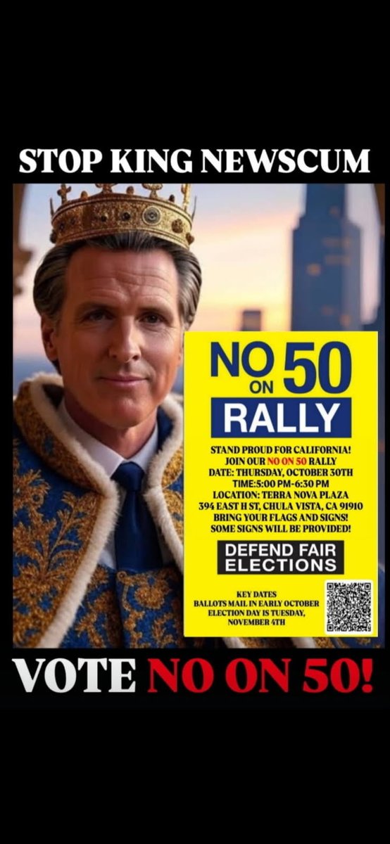 GregForSanDiego's tweet image. No on 50 sign waving rally tonight at 5 o’clock at the Tennova Plaza in Chula Vista, right off the eighth Street offramp of the 805 freeway north