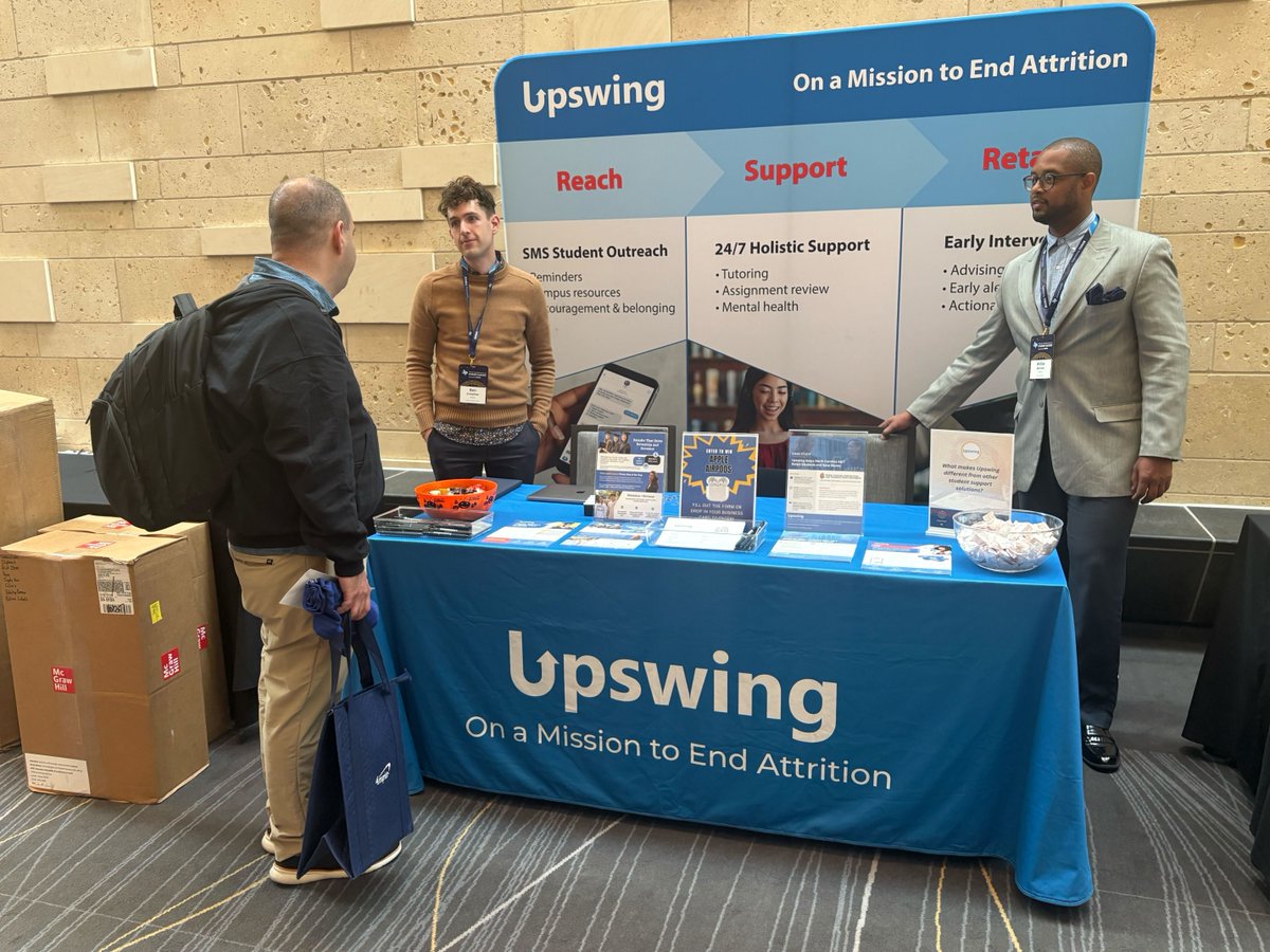 upswing's tweet image. Live from Austin 📍 Ben Crowther and Willie Barnes Jr. are running the show at TXCSS! 

Come by the booth, say hello, and see how we’re making an impact for students.

#Upswing #HigherEd #TXCSS2025