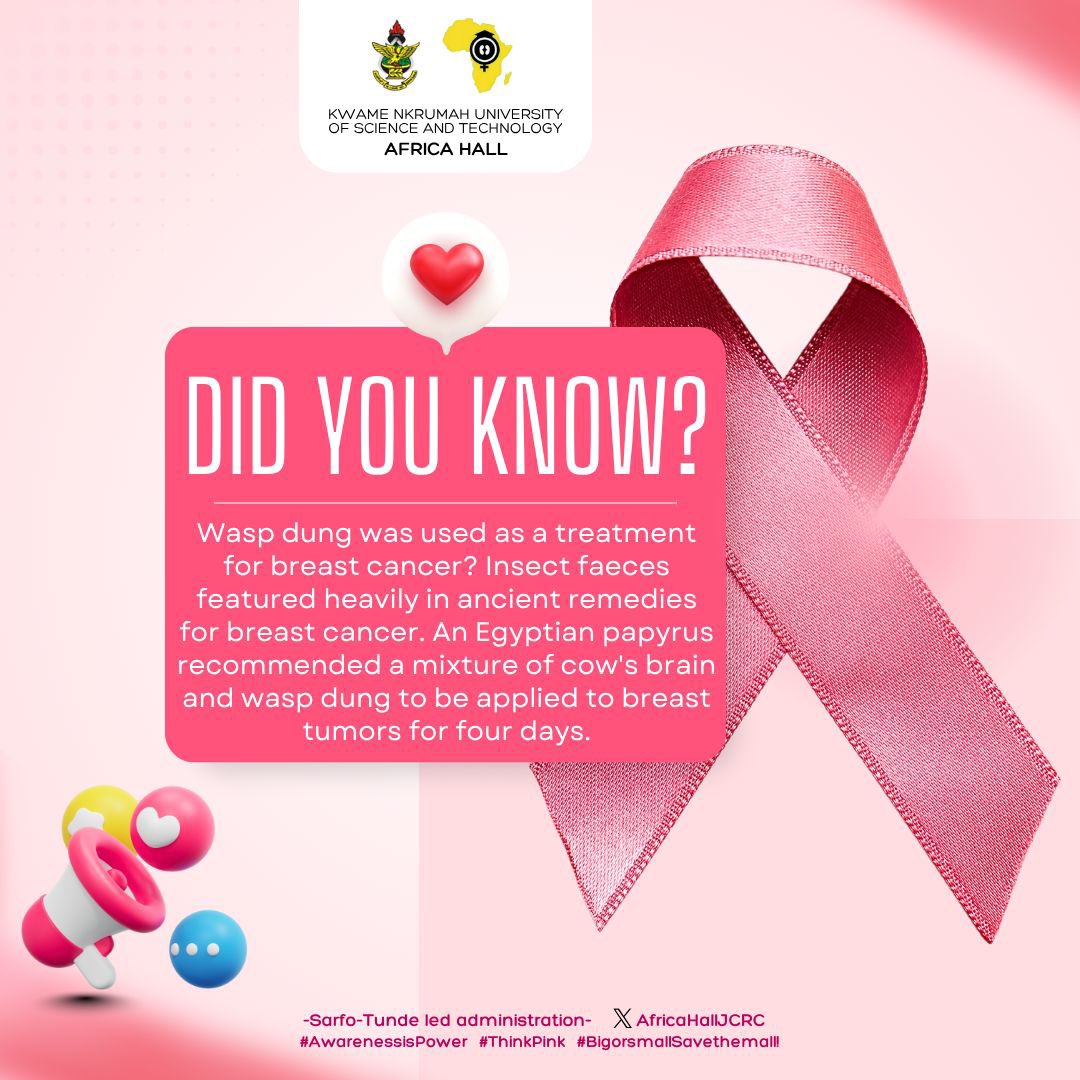 𝐃𝐈𝐃 𝐘𝐎𝐔 𝐊𝐍𝐎𝐖? 

Ancient Egypt prescribed a bizarre topical treatment for breast tumors: a mixture of wasp dung and cow's brain applied for four days—Talk about a historical remedy!

#𝐓𝐡𝐢𝐧𝐤𝐏𝐢𝐧𝐤🎀
#𝐀𝐰𝐚𝐫𝐞𝐧𝐞𝐬𝐬𝐈𝐬𝐏𝐨𝐰𝐞𝐫🎀