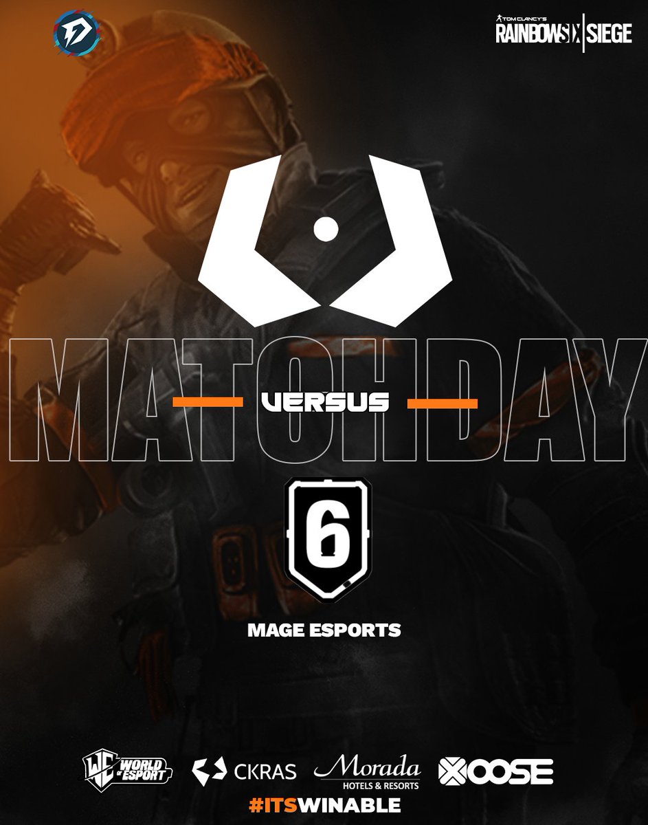#MATCHDAY #RainbowSixSiege   Main Team

🌎DACH League
🆚Mage eSports
20:00 CET

Powered by:
<a href="/myckras/">CKRAS.com</a>
<a href="/XOOSEtweet/">XOOSE.de</a>
morada.de
<a href="/WOEbootcamp/">WORLD OF ESPORT</a>

#itsWinable
