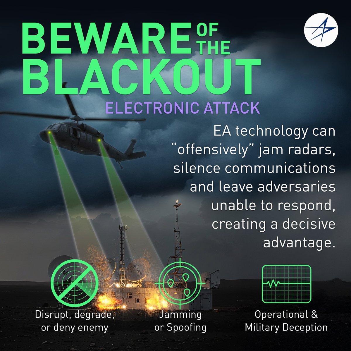 LockheedMartin's tweet photo. The battlefield isn’t always visible. 🛜

The same waves that power military technologies can also be used to disrupt them. That’s why dominance in the electromagnetic spectrum is critical. 

Learn how spectrum dominance turns the invisible into a strategic edge. ⬇️ https://t.co/Ua1lRVVpOh