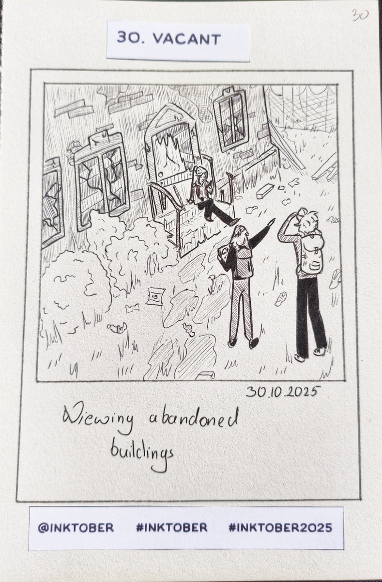 wixobemk's tweet photo. Inktober 2025 - Day 30 Vacant
I'm not good at drawing backgrounds, but I tried really hard and I hope you can see that :D

~wixobemk

#inktober #inktober2025 #drawing https://t.co/HwtVBixFUR