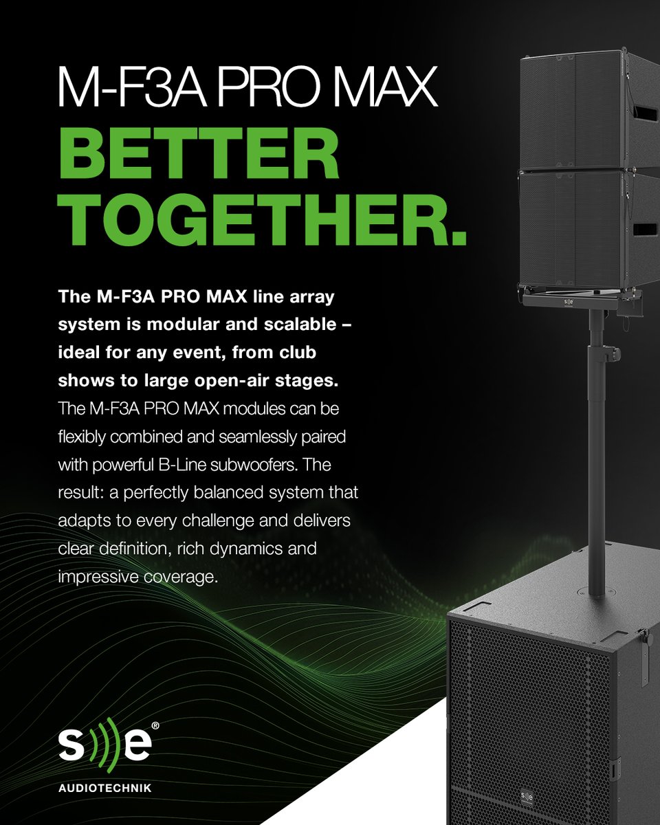 SEAudiotechnik's tweet image. se-audiotechnik.de/en/produkt/m-f…

#MF3APROMAX #LineArray #ProAudio #LiveSound #TouringAudio #InstallSound #SESignatureSound #BLine #MArray #seaudiotechnik