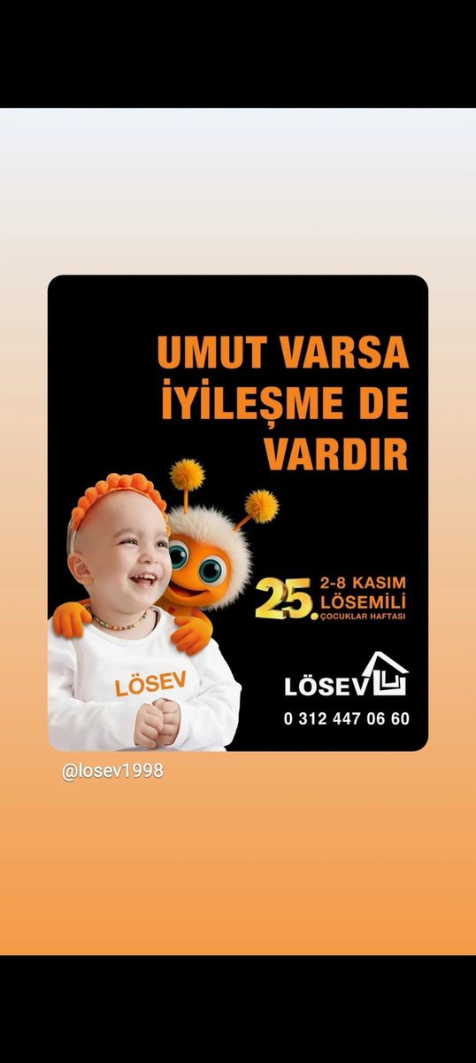 Turuncu sadece bir renk değil umudun rengi #UmudunAdıLÖSEV <a href="/ustunezer/">Dr. Üstün EZER</a> <a href="/losev1998/">LÖSEV</a> <a href="/hulya_unver/">Hülya ÜNVER</a> <a href="/julidearifoglu/">Dr.Julide Arifoğlu</a> <a href="/BusraGungorSHU/">Büşra Güngör..</a>