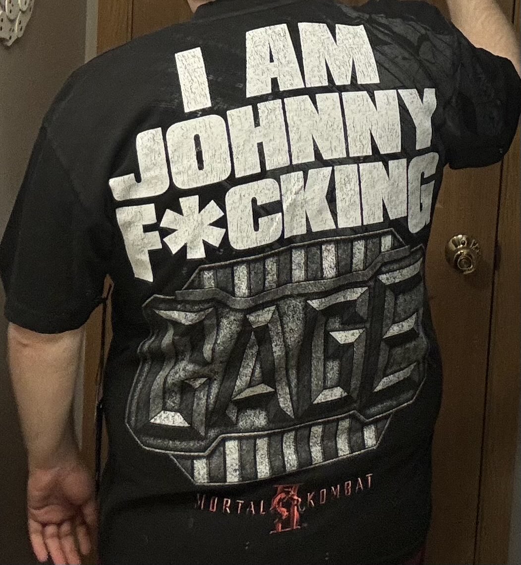 joeyjharold's tweet image. New shirt just arrived #MortalKombat #mortalkombat2 #mortalkombatmovie #JohnnyCage @noobde @Todd_Garner