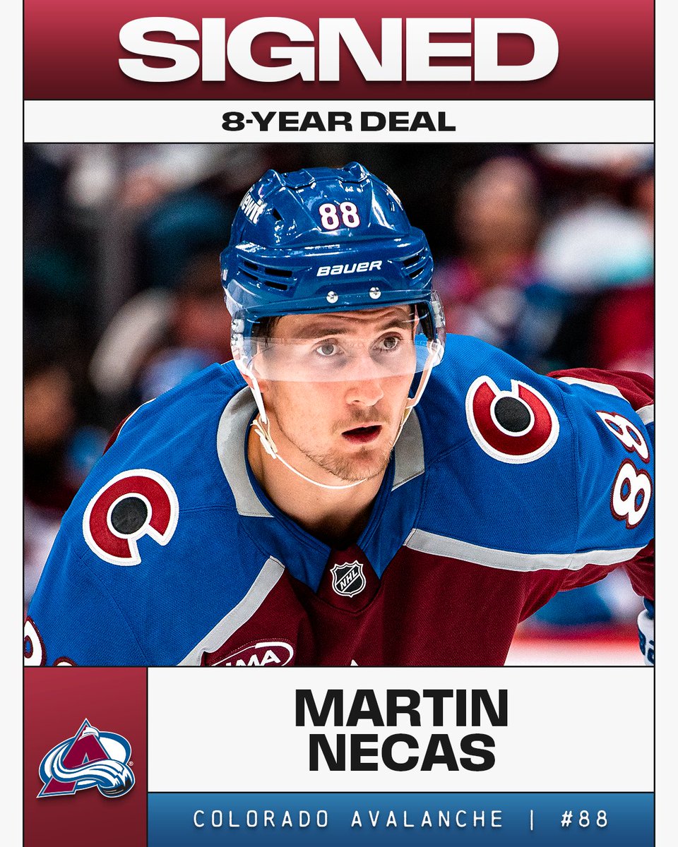 COLORADO NECAS 🏔️

The <a href="/Avalanche/">Colorado Avalanche</a> have signed Martin Necas to an eight-year deal!