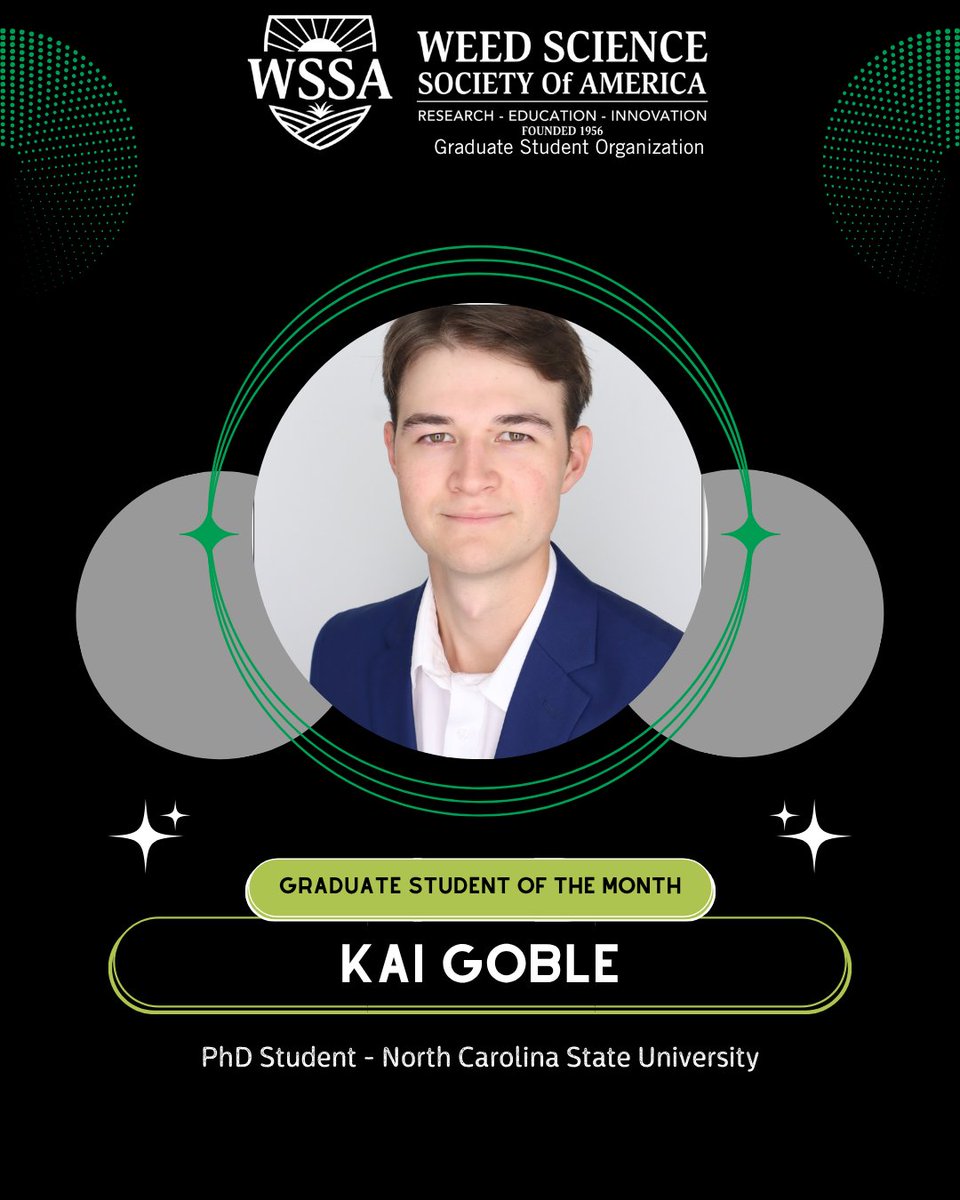 WSSA_GSO's tweet image. Meet our Graduate student of the month, Kai Goble!
