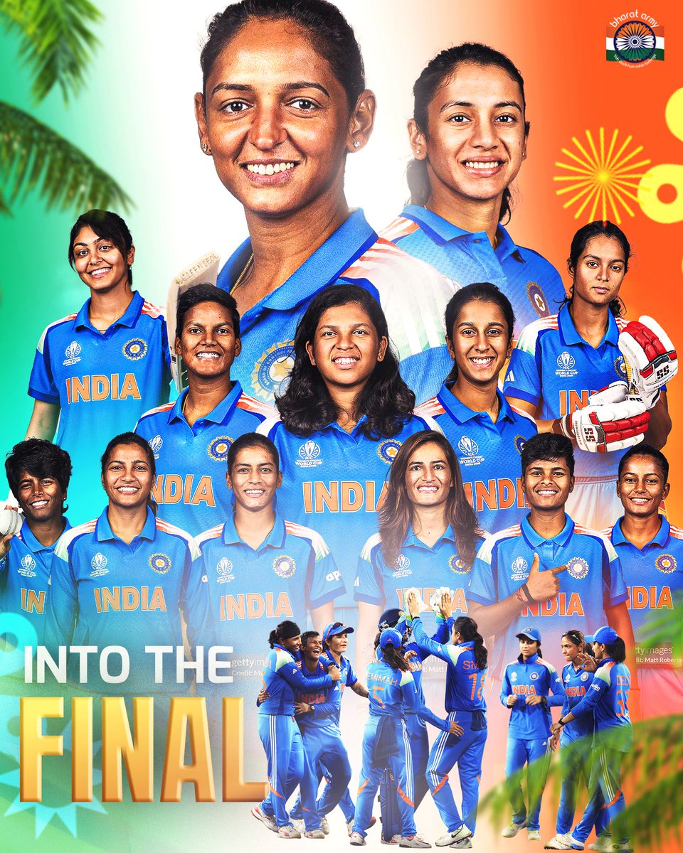 thebharatarmy's tweet photo. FINALE. 🥳

#WomensWorldCup #indvsaus #WorldCup #Indiancricketteam #bharatarmy #coti🇮🇳 https://t.co/zeK9r3iY7T