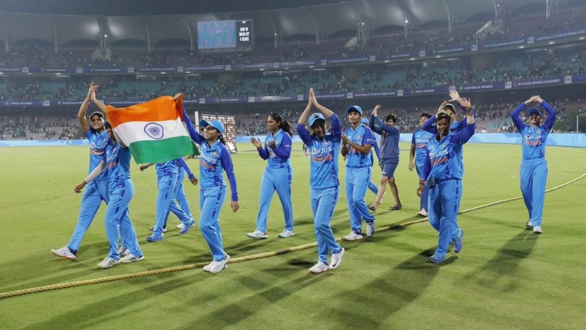 Congratulations to Team India for defeating Australia in the Women's World Cup semifinals! Special applause to Jemimah Rodrigues for her brilliant century.  Best wishes to our champions for the World Cup final, bring the trophy home! #INDWvsAUSW