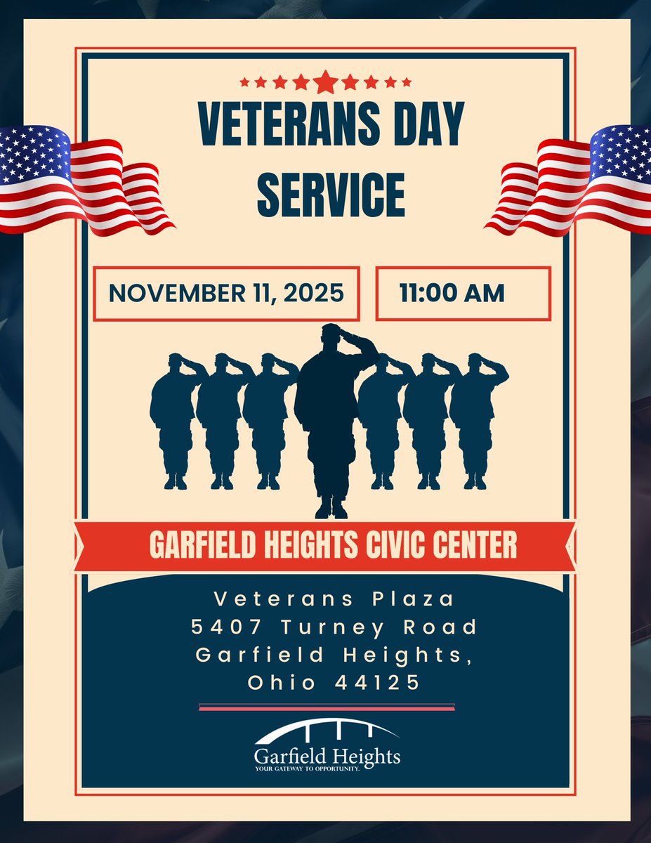 Join us as we honor our heroes! The Veterans Day Ceremony will take place on Monday, November 11 at 11:00 AM at the Civic Center, Veterans Plaza. All are welcome to attend as we recognize and celebrate the service and sacrifice of our veterans.