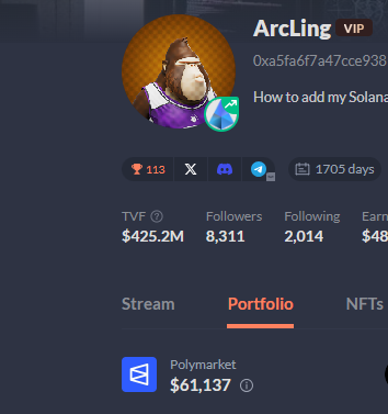 Polymarket x DeBank
<a href="/Polymarket/">Polymarket</a> x <a href="/DeBankDeFi/">DeBank</a>
Let's tracing your activity, awesome! 🤝