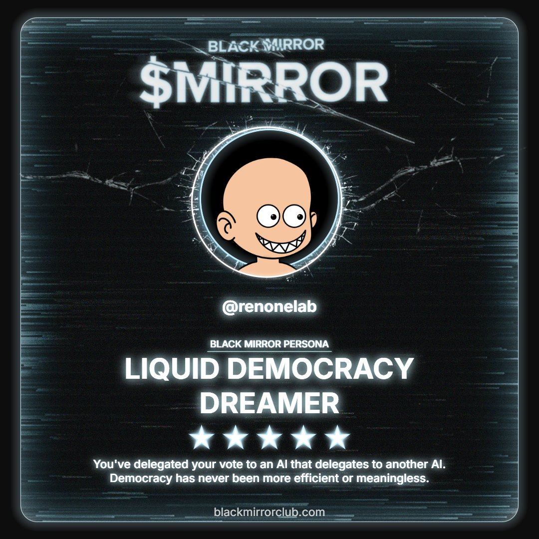 Scanned and processed. The algorithm judged me.
Discover your Black Mirror Persona by <a href="/blackmirror_xp/">blackmirror_xp</a> and claim yours now.
loyalty.blackmirrorclub.com/loyalty