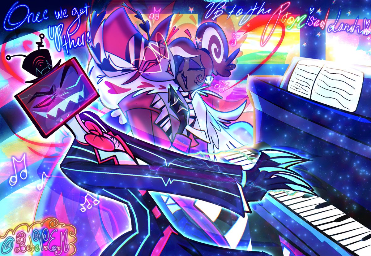 “ONCE WE GET UP THEREEE~ UP TO THE 💖✨PROMISED LANDDDD✨🌈☁️”

I fucking LOVEEEE THIS SONG. It’s so fitting for Christan it’s amazinggg!!

#HazbinHotel #HazbinHotelVees #HazbinHotelVox #HazbinHotelValentino #HazbinHotelVelvette #hazbinhotelseason2 #HazbinHotelFanart #Fanart