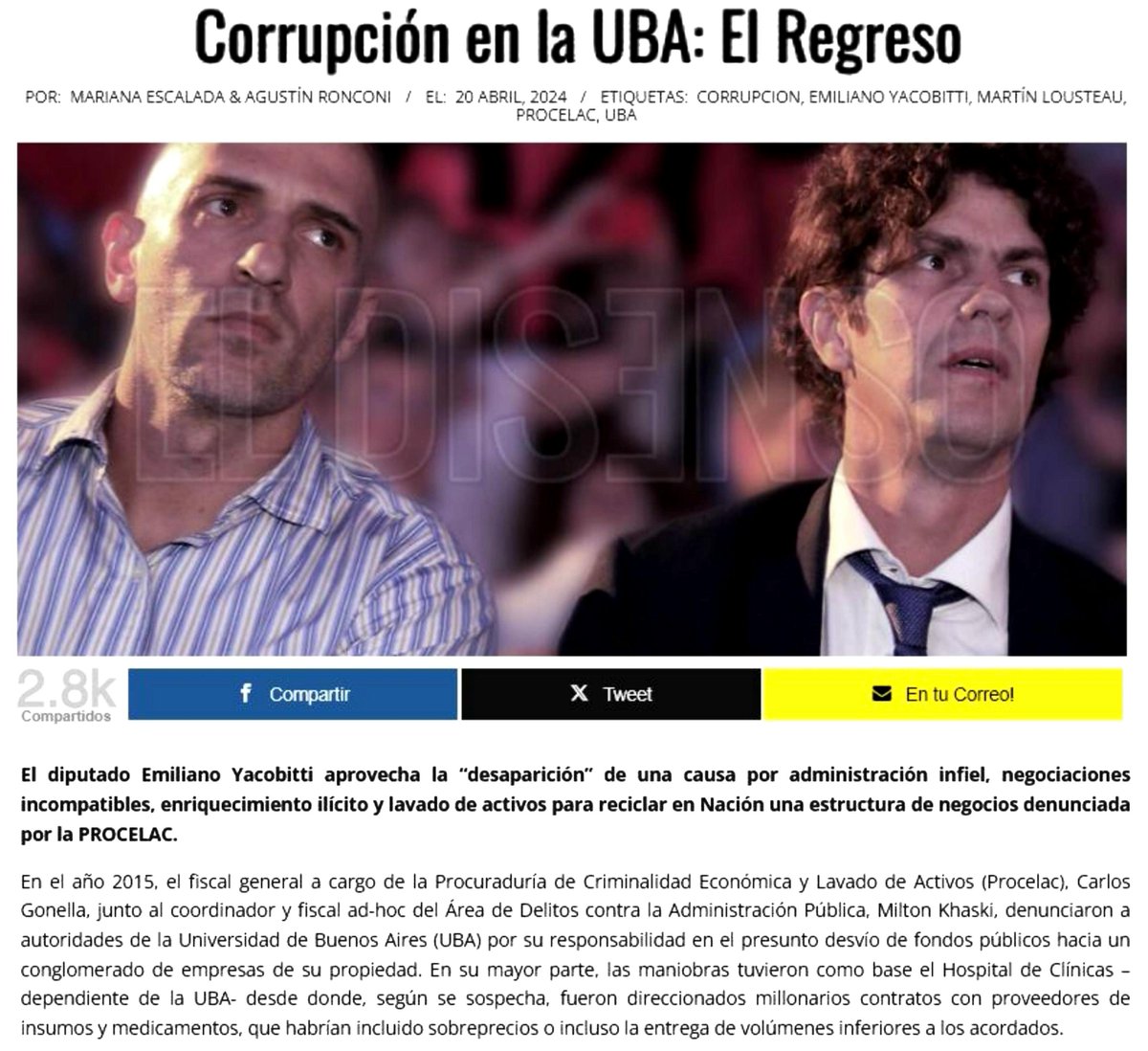 <a href="/EVOLousteau/">UNIDOS LOUSTEAU</a> enorme es la hijaputez de quienes defienden al   chorro de la educación pública y a este ladron de los estudiantes