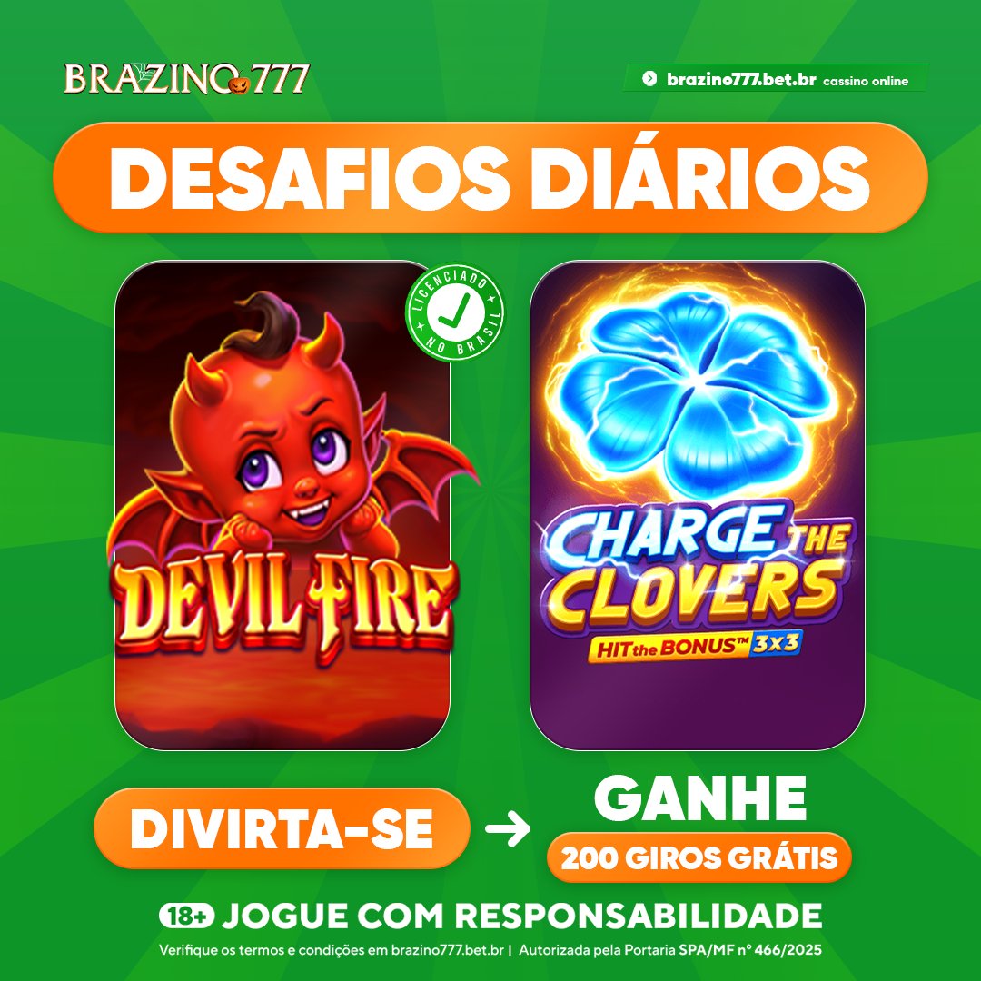 brazino777C's tweet image. 🍀🔥 DEVIL FIRE — O FOGO VIROU SORTE! 🌈💫
brazino777.cx/d8q6on1
R$50 no Devil Fire e 200 giros no Charge the Clovers: Hit The Bonus™! Trevo girando, sorte explodindo e clima de St. Patrick turbo! 😂🍻
#DevilFire #ChargeTheClovers
Conta verificada? Aproveite até 400 giros