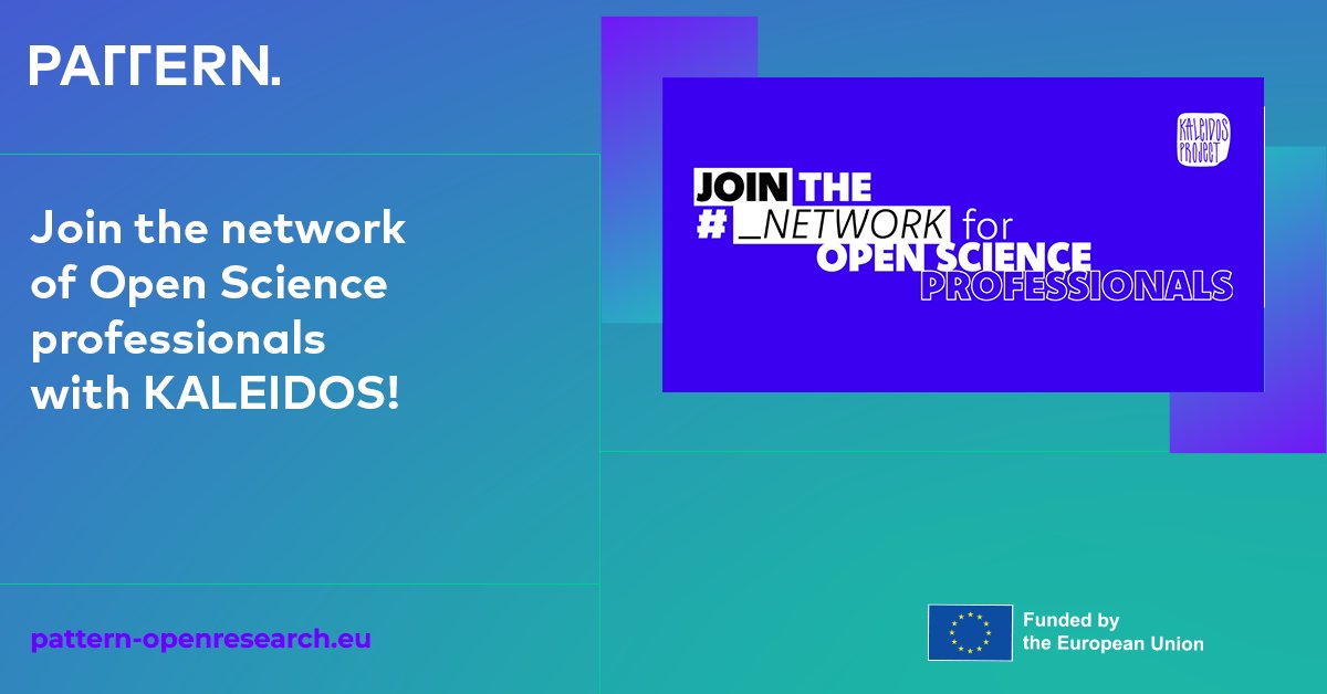 PatternEU's tweet image. Get ready to KALEIDOS! 🎉 Join a dynamic network of Open Science pros (researchers, managers, advisors, R&amp;amp;I). Share good practices, tackle challenges, and co-create the future of Open Science in Europe.
Join the network: pattern-openresearch.eu/news/join-the-…