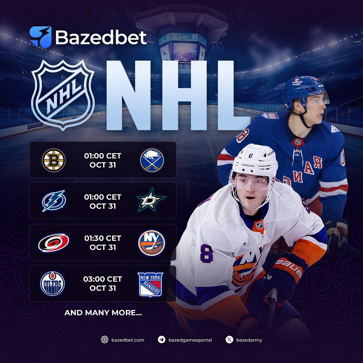 BazedArmy's tweet image. Just because BTC’s down doesn’t mean we stop sports betting.

#NHL is on tonight!