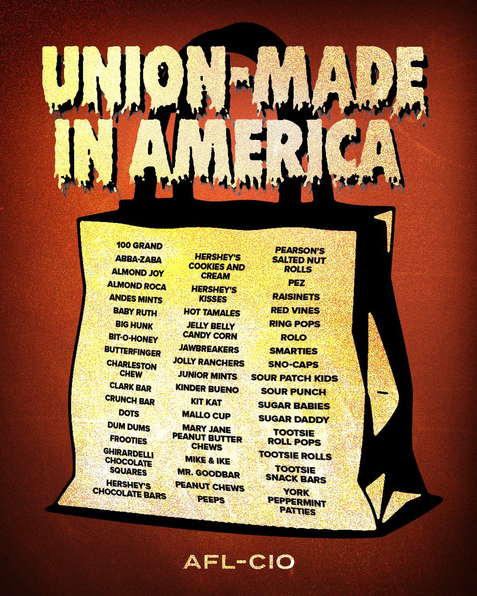 Ready for trick-or-treaters tomorrow? Make sure to buy union-made candy when you’re doing your shopping! And check out the full list at aflcio.org/halloween.
