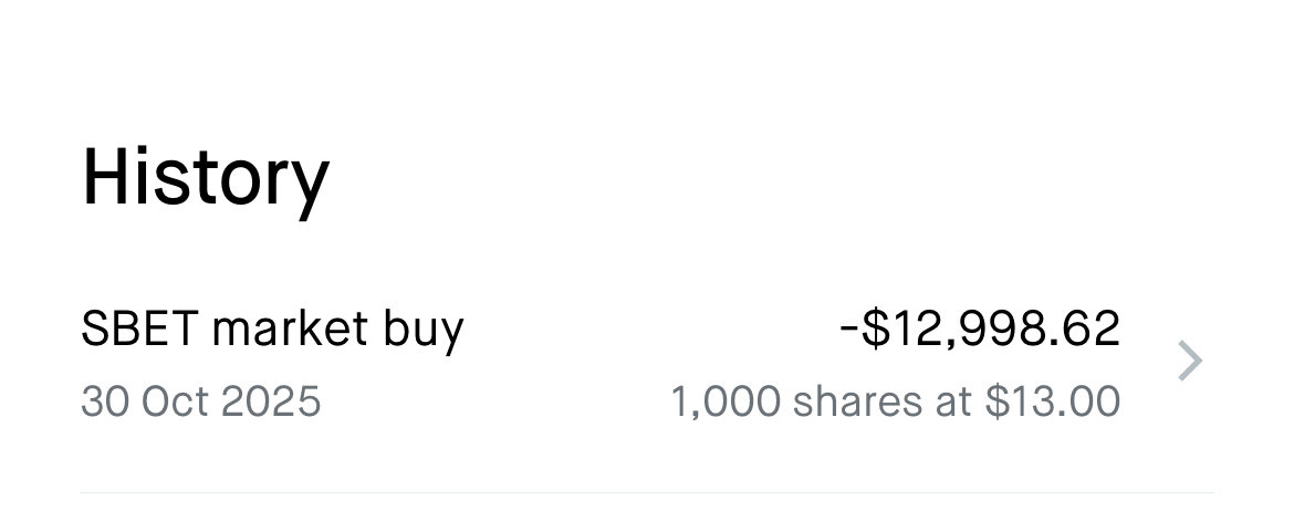 ConvictionLab's tweet image. $SBET

It is what it is. 🤯 

DCA