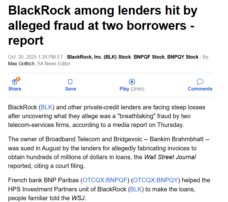 BTA_Binary_Tree's tweet image. outright fraud seems to be the nascent theme of this credit cycle. focus on receivables financing too.
$BLK $JNK $HYG