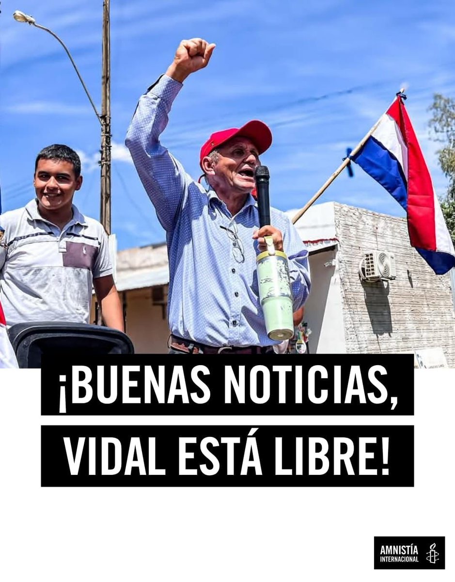Tras meses de arresto domiciliario, el defensor ambiental Vidal Brítez recupera su libertad de movimiento.

Este logro es fruto del trabajo de la defensa y de quienes apoyaron nuestra Acción Urgente.

Un paso clave para que nadie sea criminalizado por defender derechos.