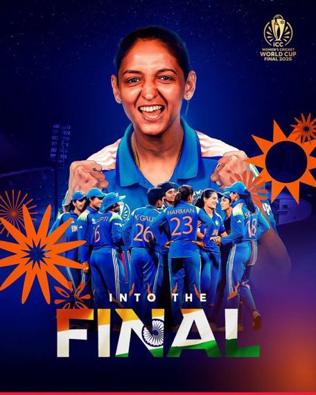 choudhari_pv's tweet image. भारत की बेटियों ने इतिहास रच दिया ...💪🇮🇳

India storms into the #WomensWorldCup2025 final! 🇮🇳

A brilliant win over Australia  pure skill, spirit, and Shakti! 💪🏏

#TeamIndia #INDWvsAUSW #Jamimah #Richa #CWC2025 
#HarmanpreetKaur