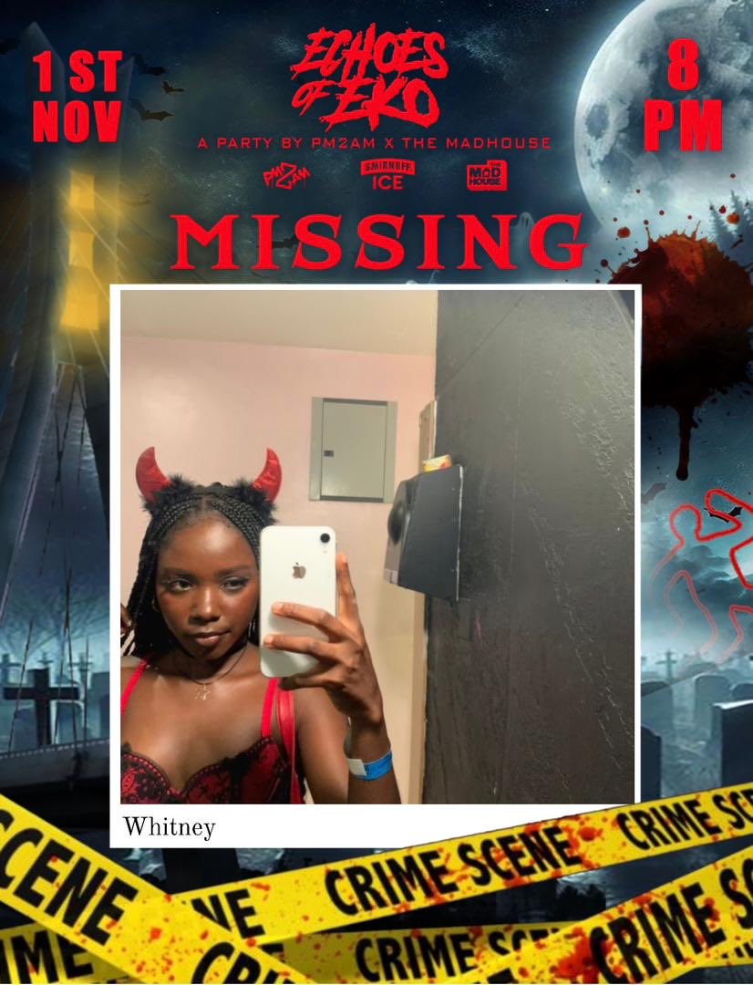 pm2am_'s tweet image. BREAKING NEWS!  🚨 
Inmates have escaped from The Eko Asylum under mysterious circumstances, key witnesses reported inmates were seen writing “FOLLOW THE ECHOES” before vanishing.
If seen, apprehend &amp;amp; return to Clubhouse, VI by Nov 1. 

WARNING⚠️: INMATES ARE DANGEROUS PARTIERS🧟‍♂️