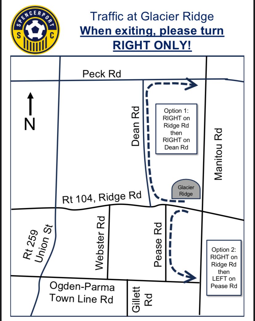 A new traffic pattern will be implemented for exiting Glacier Ridge, starting tonight.