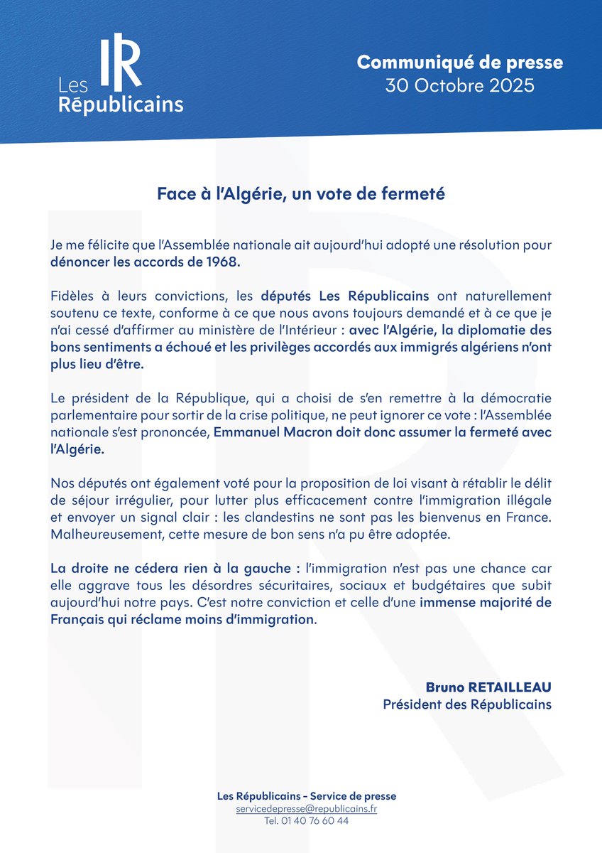 Le président de la République ne peut ignorer ce vote