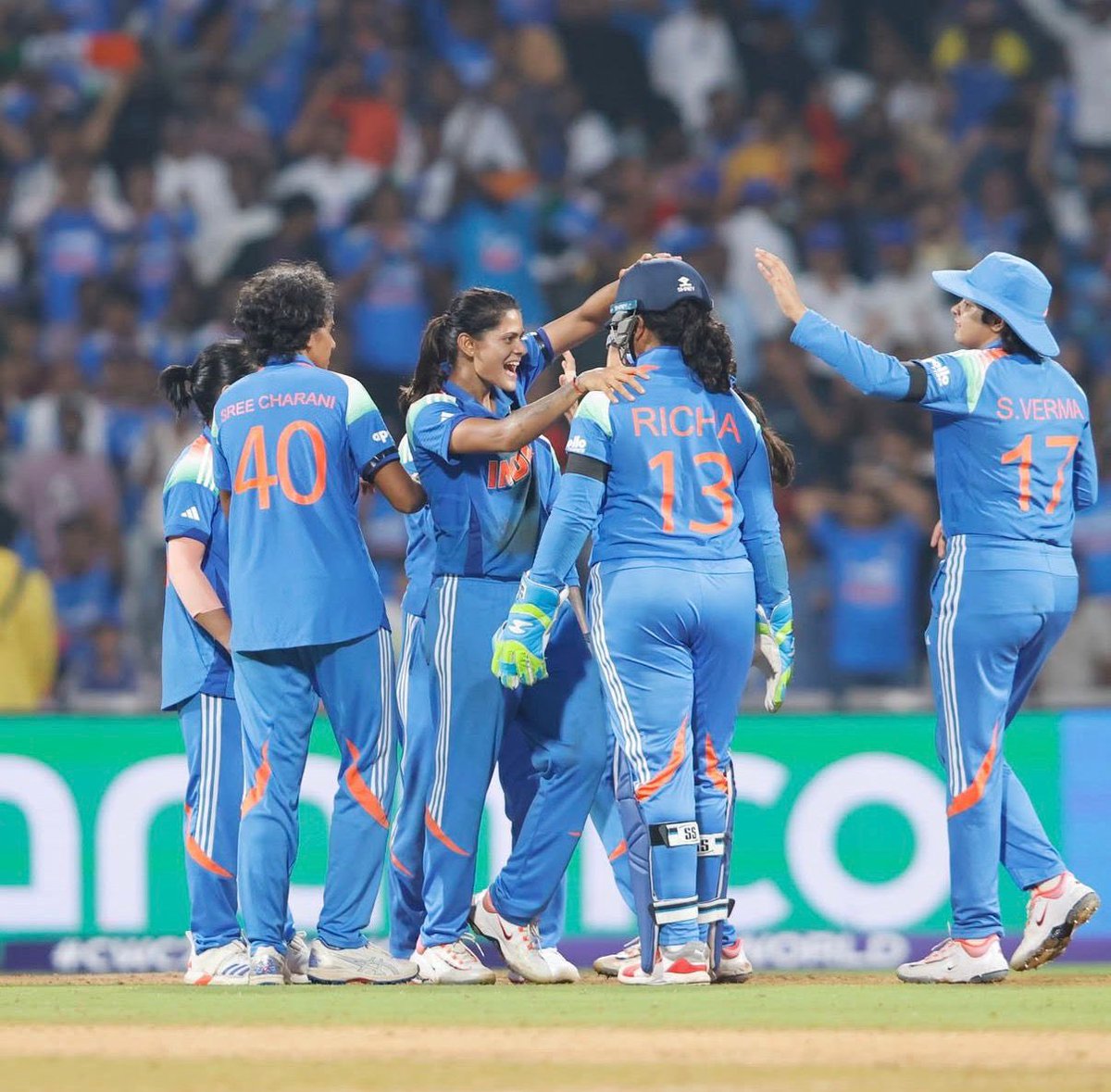 mpparimal's tweet photo. Congratulations to Indian women’s cricket team for creating a world record chasing a mamoth target of 339 against mighty Australian team. Wishing all the very best for the final against #SouthAfrica. 
@BCCIWomen #TeamIndia #WomensWorldcup2025 #INDWvsAUSW #INDvsAUS https://t.co/vYT3Ekaopd