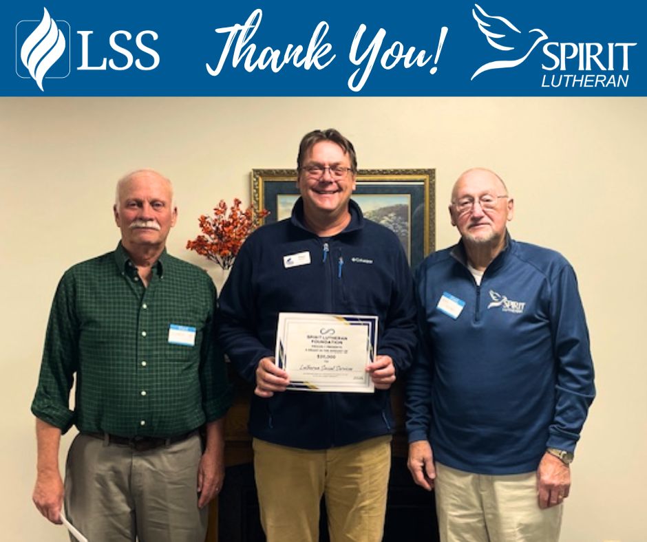 Grateful to Spirit Lutheran Foundation for their $20K gift to <a href="/LSSWis/">LSS of WI & Upper MI</a>. Together, we are advancing recovery care in NW Wisconsin and throughout our two-state reach. Special thanks to Paul Peterson for representing LSS, and to Loren Holte and Lee Seidel for celebrating this