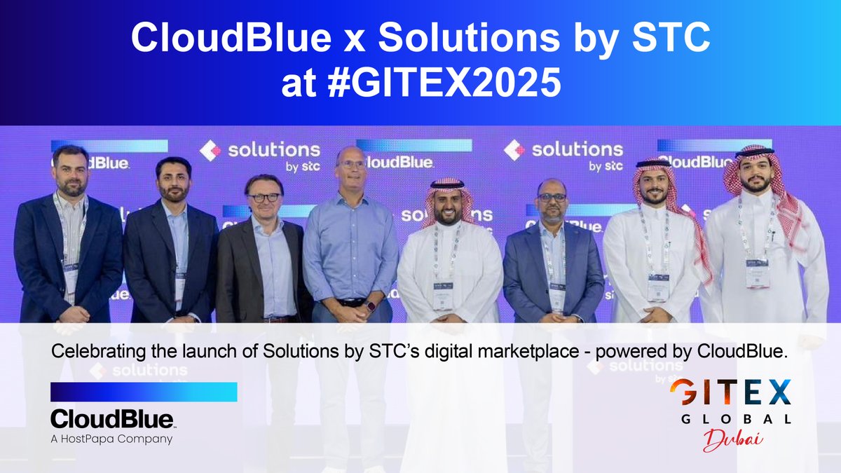 CloudBlue at #GITEX2025 Dubai 🚀

We celebrated the go-live of Solutions by STC’s digital marketplace — powered by #CloudBlue

This partnership enables advanced multi-cloud &amp; SaaS monetization across Saudi Arabia 🌍

#CloudBlue #GITEX #STC #DigitalMarketplace #MultiCloud