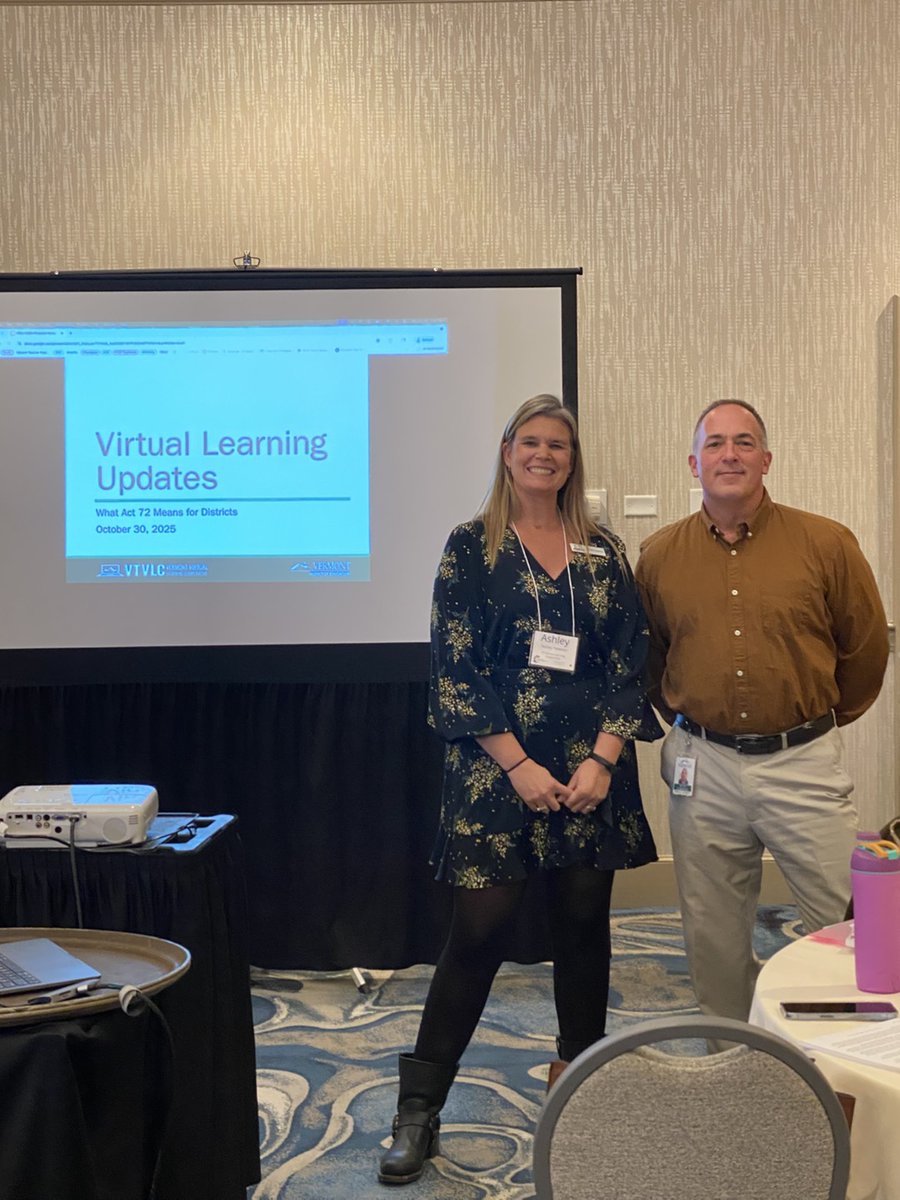 VermontVirtual's tweet image. We had the honor of presenting some VTVLC updates alongside the AOE&apos;s Ryan Parkman (right) at the Vermont School Boards Association  &amp;amp; Vermont Superintendents Association&apos;s annual conference today! #VTed