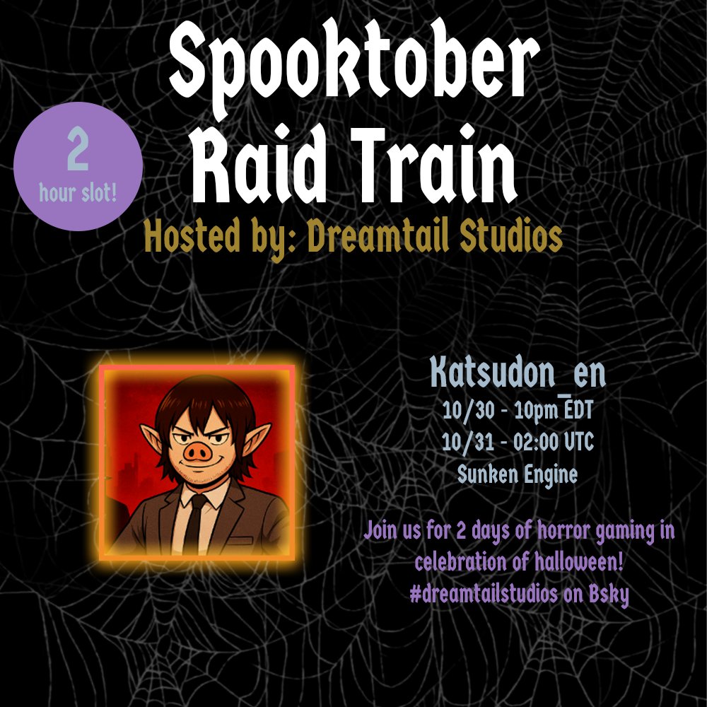 We have a special off time event tonight as we will play sunken engine and then get raided into for the spooktober raid train!