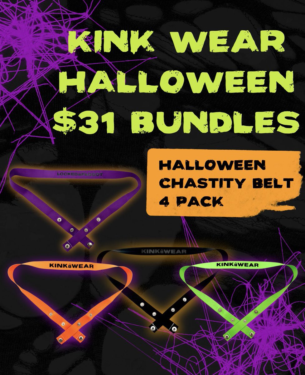 👻 HALLOWEEN BUNDLES 👻

Limited time bundles available now!
Grab them before they ghost you:
kinkwear.shop/collections/ch…

UNDERWEAR BUNDLE $31
1️⃣ Thong
1️⃣ Jockstrap
1️⃣ Chastity Belt

BELT BUNDLE $31
4️⃣ Chastity Belts

Ends 11/2 #locktober #teamlocked #chastity #jocktober #jockstrap