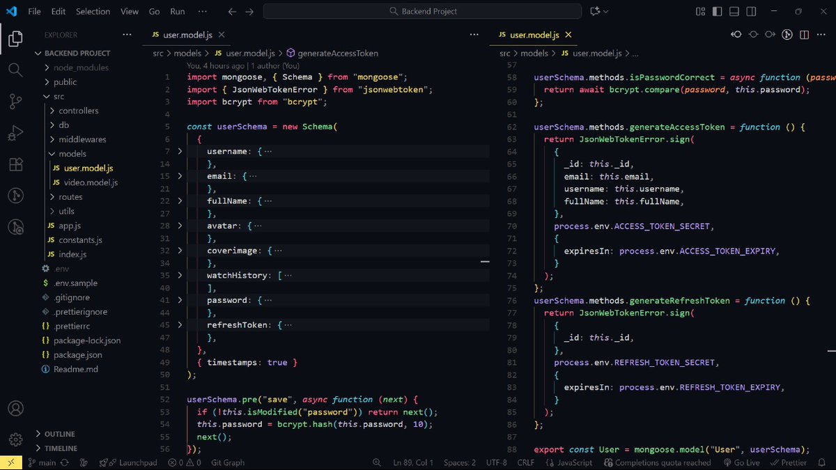 _vedansh_saini's tweet image. 🚀 Day 38/100 of #100DaysOfCode
✅ Custom API Response & Error Handling
✅ User + Video Model with Hooks & JWT
#letsconnect #backend #buildinpublic #webdev