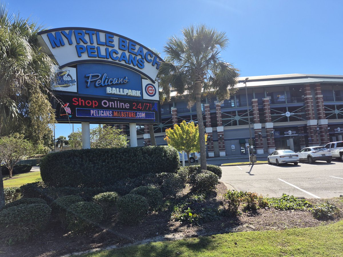 mikebartello's tweet image. Pelicans Ballpark, home of the Myrtle Beach Pelicans (Single A affiliate of the Chicago Cubs)