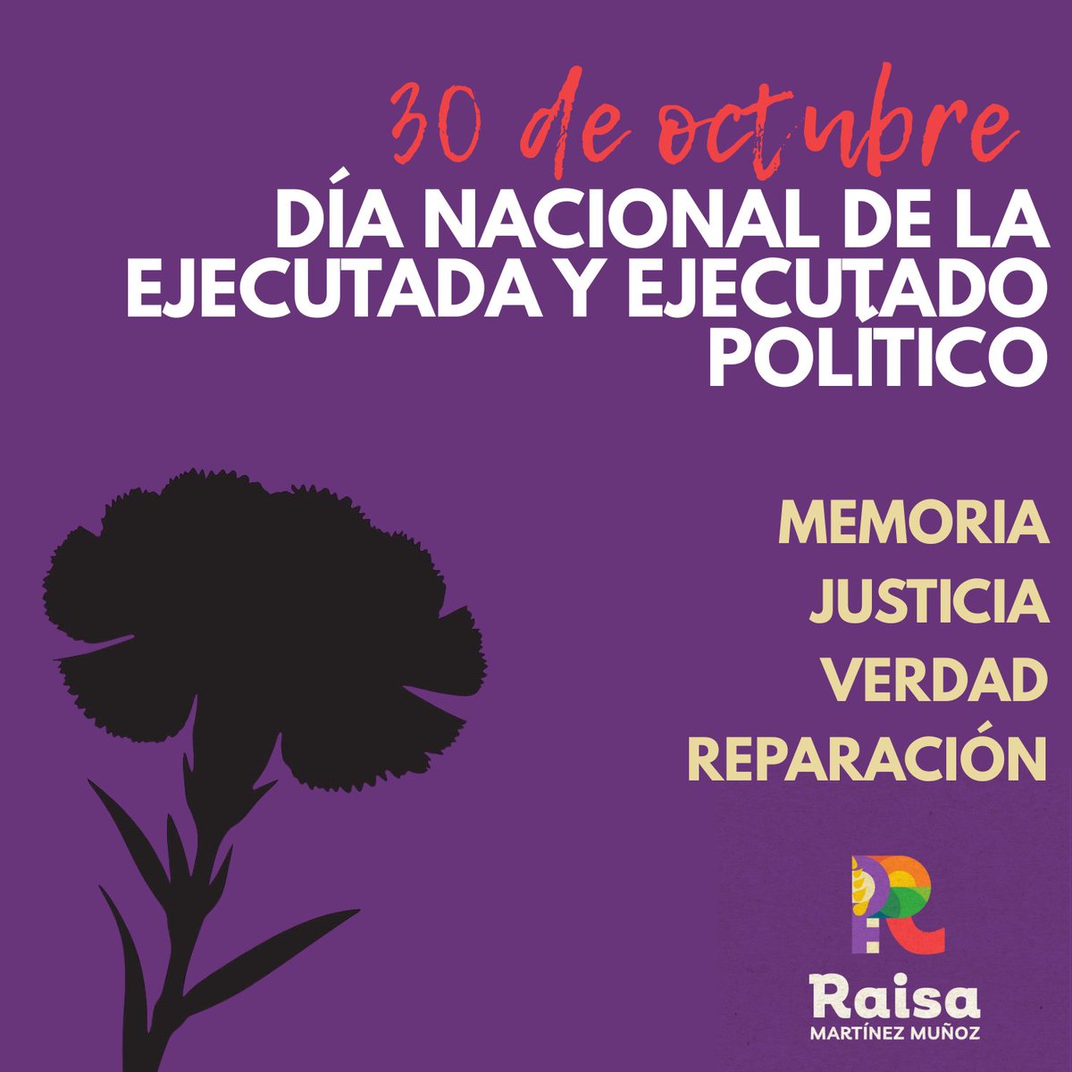 En el Día Nacional de la y el Ejecutado Político reafirmamos el compromiso con la Memoria, Reparación, Justicia y Verdad.

Y con más fuerza cuando vemos amenazas autoritarias y displicentes con los DDHH.

Todas nuestras heroínas y héroes caídos, presente.
Más democracia siempre.