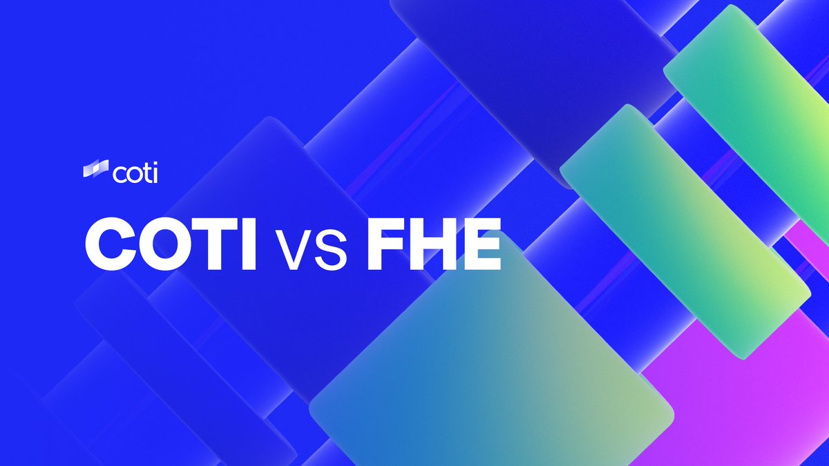 COTInetwork's tweet image. Choose Your Privacy Fighter 🥷

#3 COTI vs FHE (Zama, etc.)
FHE is the genius kid still in grad school.
 🧠 Can do everything encrypted, slowly.
Still too experimental for prime time.

COTI is the prodigy who dropped out and built Stripe.
On-chain privacy, live now on mainnet.…